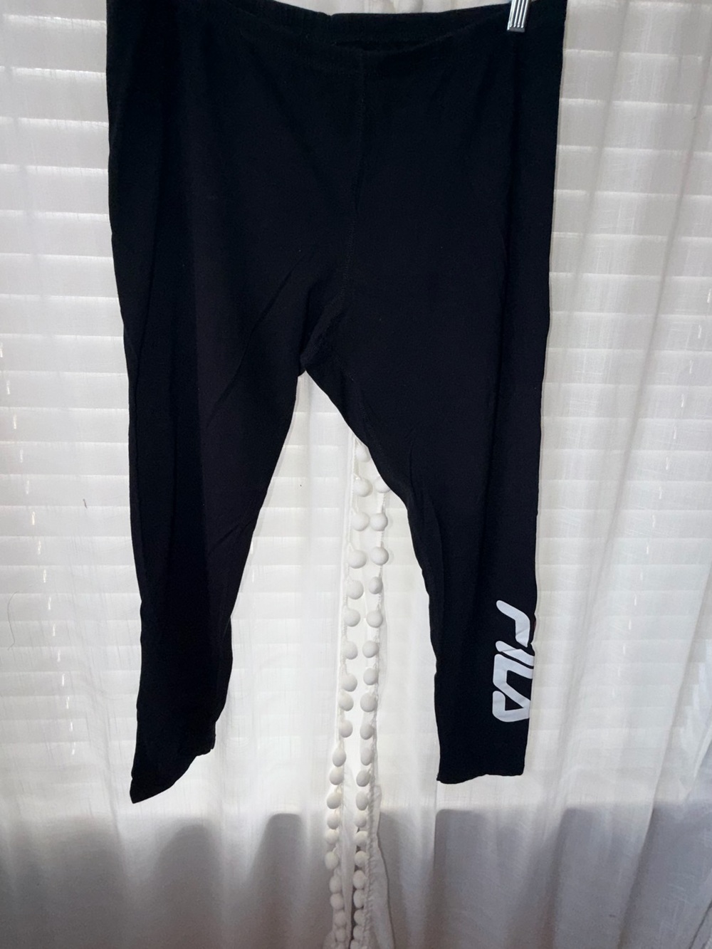 Fila Womens Black Leggings with White Logo